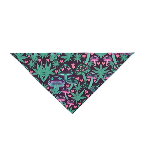 DISCO LEMONADE Mushroom Heart Weed Cannabis Pot Leaf Print Bandana Disco Lem UV - Picture 1 of 3